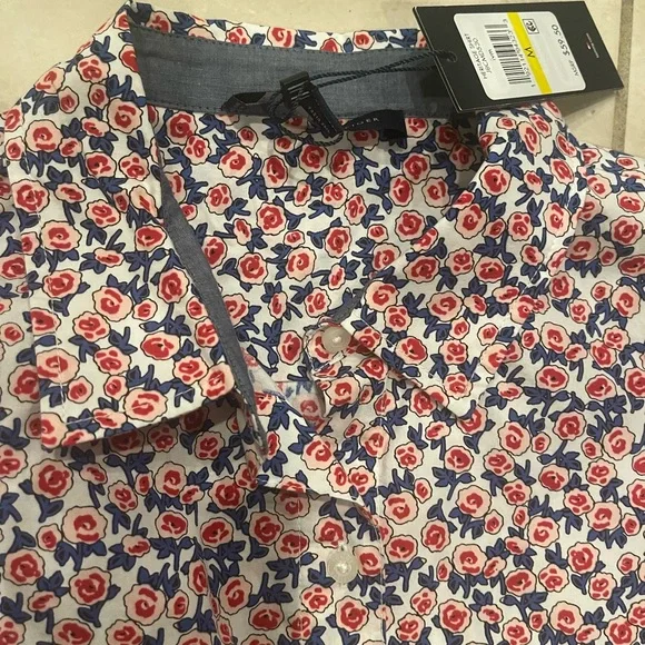 Tommy Hilfiger Floral Button Down Shirt - Red, Blue, White - Picture 6 of 6